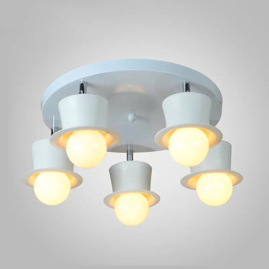 Contemporary Rotatable Ceiling Lamp In White For Boys’ Bedroom 5 /