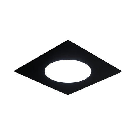 Minimalist Led Flush Mount Light In Metallic Squared Design With White/Warm