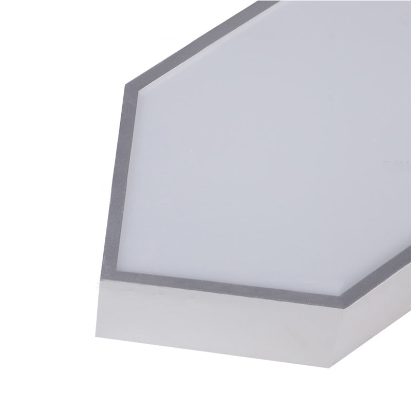 Contemporary Led Metal Strip Flush Mount Lighting - White/Black/Silver 4’/8’ Wide 3 Light Options