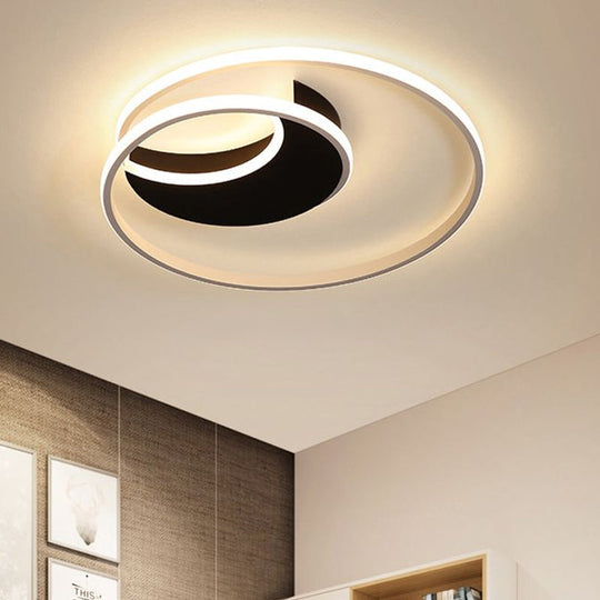 Sleek Spiral Flush Mount Ceiling Light With Simple Acrylic Design - Led 16’/19.5’/23.5’ Wide