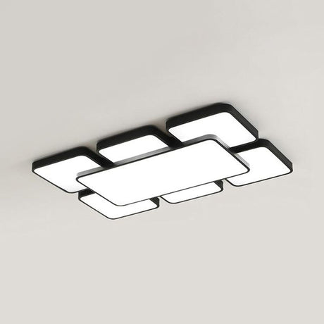 Modernist Style Flush Mount Lamp: Acrylic Shade Ceiling Light Black/White 20.5/24.5 5/7 Lights