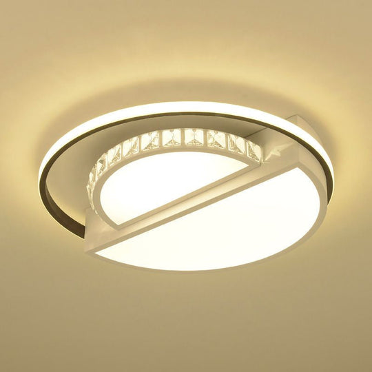 Modern Flushmount Led Ceiling Light In White - Ideal For Living Room