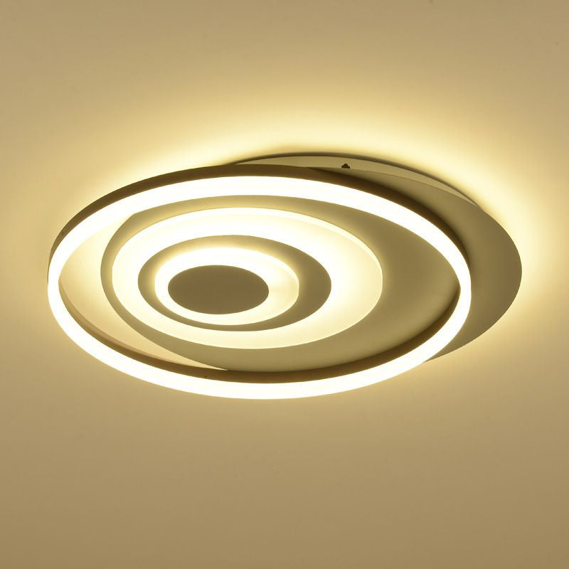 Modern Flushmount Led Ceiling Light In White - Ideal For Living Room
