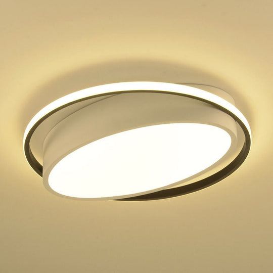 Modern Flushmount Led Ceiling Light In White - Ideal For Living Room