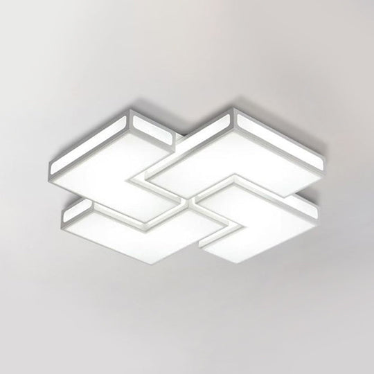 Contemporary Acrylic Led Flushmount For Adult Bedroom In White/Black