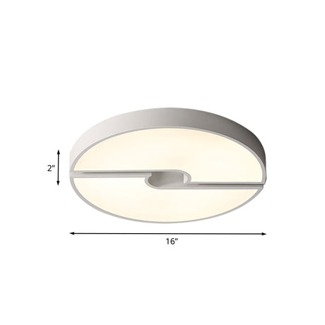 Modern Led Acrylic Flushmount Ceiling Light - White 16-23.5 Inch Width Options