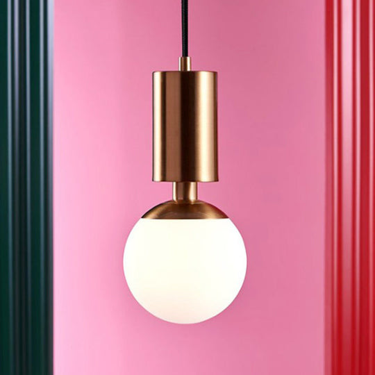 Minimalist Glass Sphere Pendant Light 1-Head Black Ceiling Suspended Lamp 8 Wide