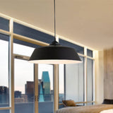 Metallic Black Ceiling Lamp Barn Shade - Retro Industrial Pendant Light For Restaurants (10/14 Wide)