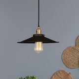 Industrial Style Metal Conic Ceiling Pendant - 1-Light Brass/Weathered Brass Dining Table Fixture