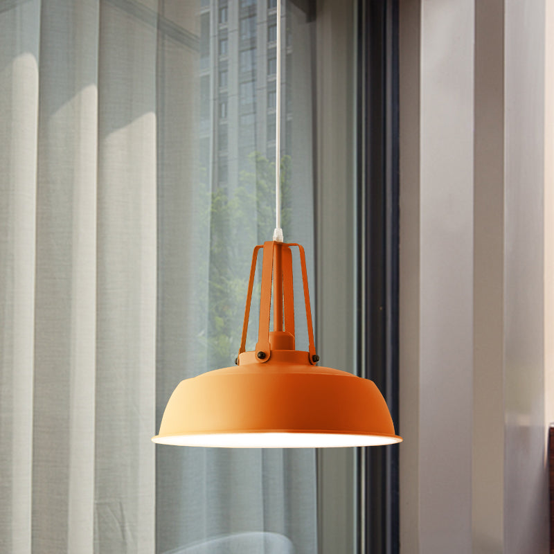 Nordic Stylish Black/Blue Barn Shade Pendant Light - Metallic Finish Ideal For Living Rooms