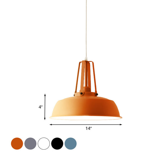 Nordic Stylish Black/Blue Barn Shade Pendant Light - Metallic Finish Ideal For Living Rooms