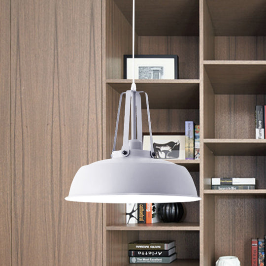 Nordic Stylish Metal Barn Shade Pendant Light - Black/Blue Living Room Ceiling Fixture White