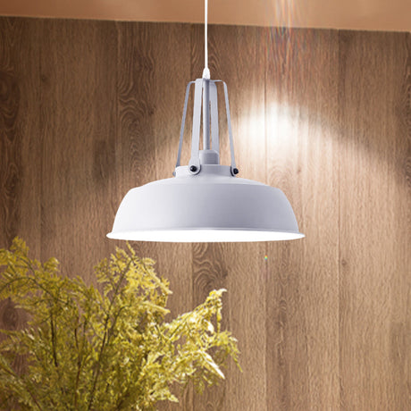 Nordic Stylish Metal Barn Shade Pendant Light - Black/Blue Living Room Ceiling Fixture