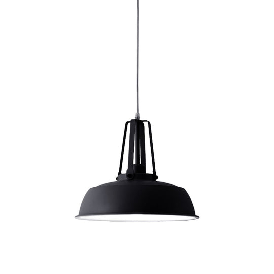 Nordic Stylish Black/Blue Barn Shade Pendant Light - Metallic Finish Ideal For Living Rooms