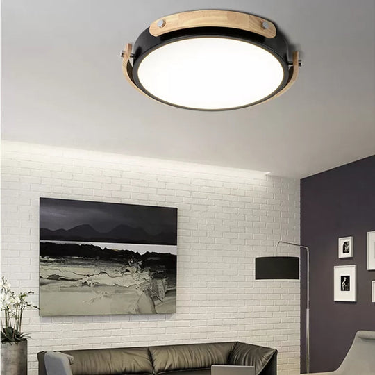 Stylish Round Ceiling Mount Study Room Light With Acrylic Macaron Undertint