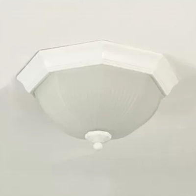 Modern White Glass Fluted Ceiling Mount Light For Porch