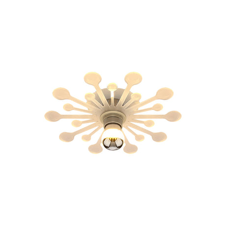 Nordic White Dandelion Led Semi Flush Ceiling Light With Acrylic Shade