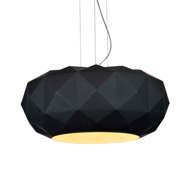 Contemporary Diamond Drop Pendant Ceiling Lamp With Drum Design In Black
