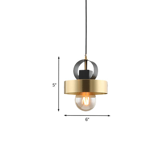 Modern Gold Pendant Light With Round Design: Ideal For Bedside Use