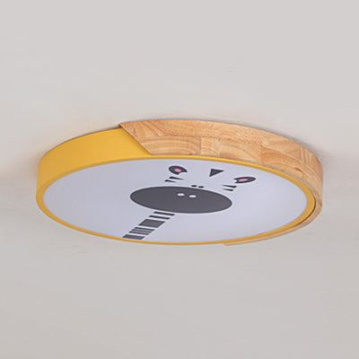 Giraffe Themed Acrylic Flush Ceiling Light For Kids Bedroom