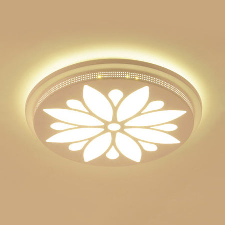 Modern Acrylic Led Flushmount Flower Ceiling Light For Dining Room And Bedroom White / 15 A