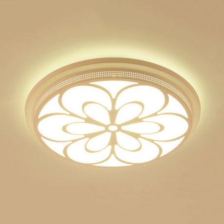 Modern Acrylic Led Flushmount Flower Ceiling Light For Dining Room And Bedroom White / 15 B