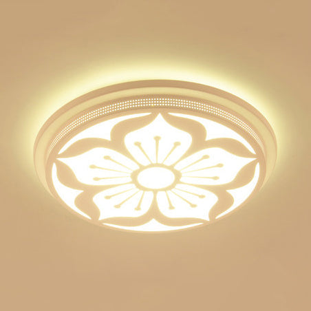 Modern Acrylic Led Flushmount Flower Ceiling Light For Dining Room And Bedroom White / 19.5 E