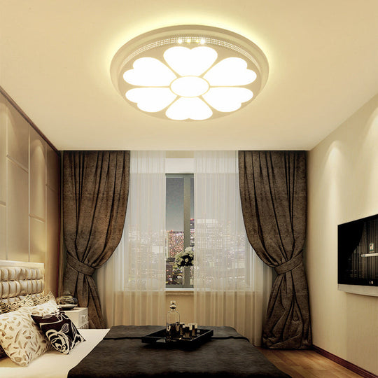 Modern Acrylic Led Flushmount Flower Ceiling Light For Dining Room And Bedroom