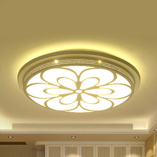 Modern Acrylic Led Flushmount Flower Ceiling Light For Dining Room And Bedroom White / 15’ E