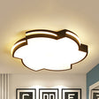 Modern Floral Led Ceiling Lamp For Bedroom/Balcony - White Flush Mount Light Black / 16’ Warm
