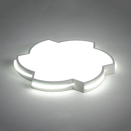 Modern Floral Led Ceiling Lamp For Bedroom/Balcony - White Flush Mount Light / 16’