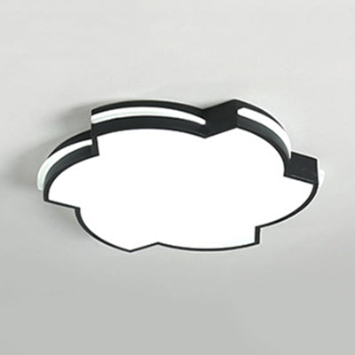 Modern Floral Led Ceiling Lamp For Bedroom/Balcony - White Flush Mount Light Black / 16’
