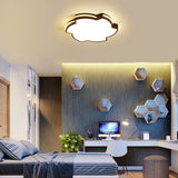 Modern Floral Led Ceiling Lamp For Bedroom/Balcony - White Flush Mount Light
