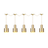 Industrial-Style Metal Gold Finish Tandem Multi Ceiling Light Pendant Lamp - 3/5/7 Heads