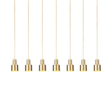Industrial-Style Metal Gold Finish Tandem Multi Ceiling Light Pendant Lamp - 3/5/7 Heads