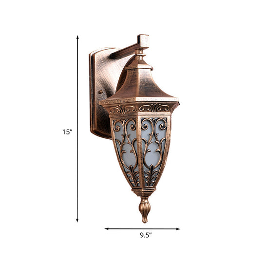 Rustic Aluminum Sconce Lighting Urn-Shape 1-Light Wall Mounted Lamp