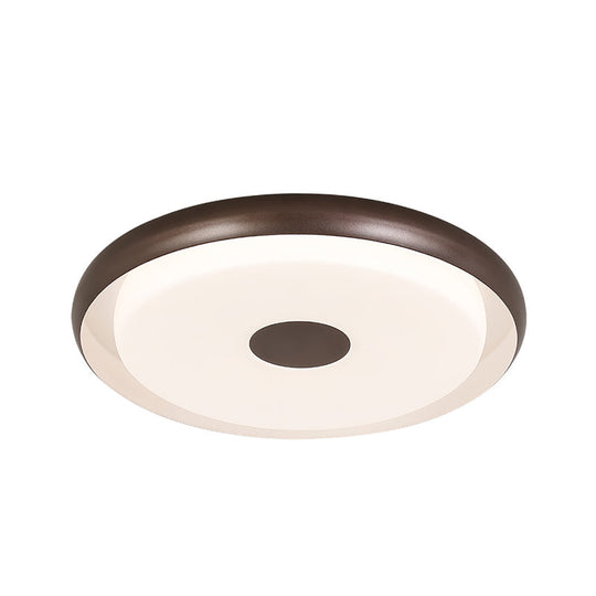 Modern Halo Flush Mount Light Iron Led Bedroom Flushmount Lighting In Coffee (18/21 Width)