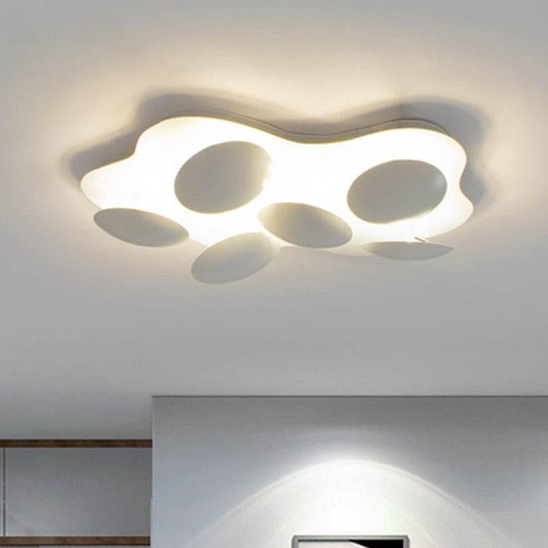 Contemporary Shell Acrylic Led Flushmount Ceiling Light In White For Living Room
