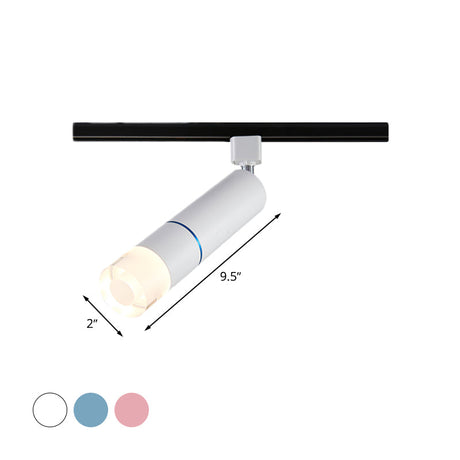 Rotatable Led Semi Flush Mount Lighting In White/Pink/Blue - Modern Aluminum Design