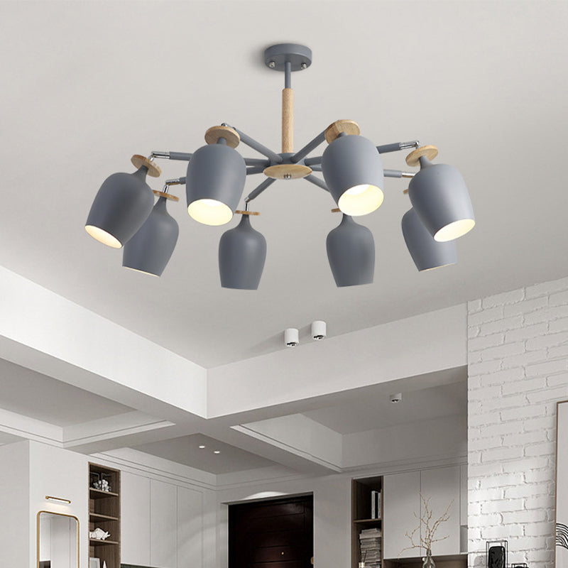 8 - Light Grey Tulip Ceiling Fixture: Sleek Semi Flush Mount Lighting For Living Room