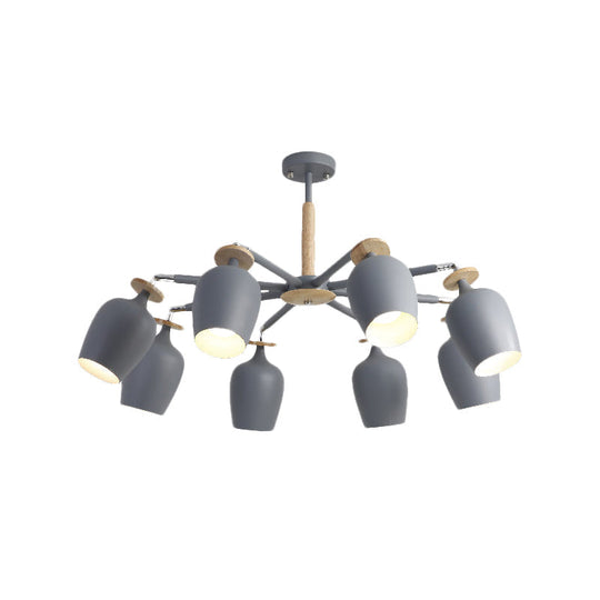 8 - Light Grey Tulip Ceiling Fixture: Sleek Semi Flush Mount Lighting For Living Room