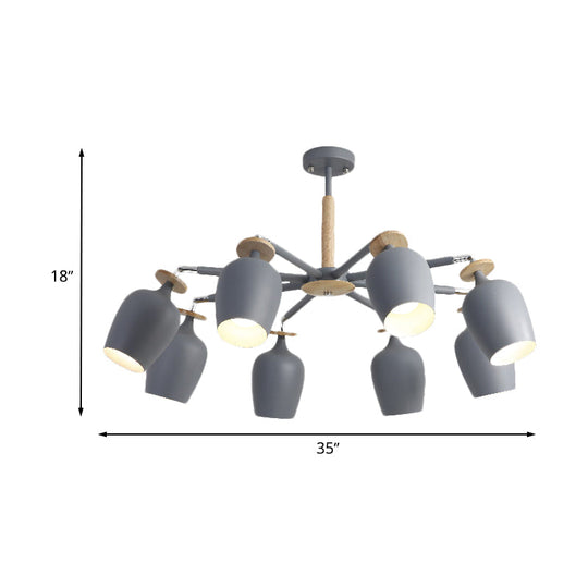8 - Light Grey Tulip Ceiling Fixture: Sleek Semi Flush Mount Lighting For Living Room