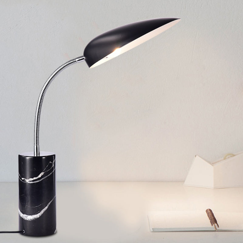 Modern White/Black Finish Led Table Lamp For Study Room - Sharp Tongue Metal Book Light