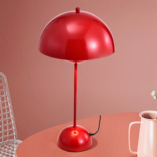 Macaroon Finish Table Lamp With Dome Shade Ideal For Study Room Or Reading Nook Red