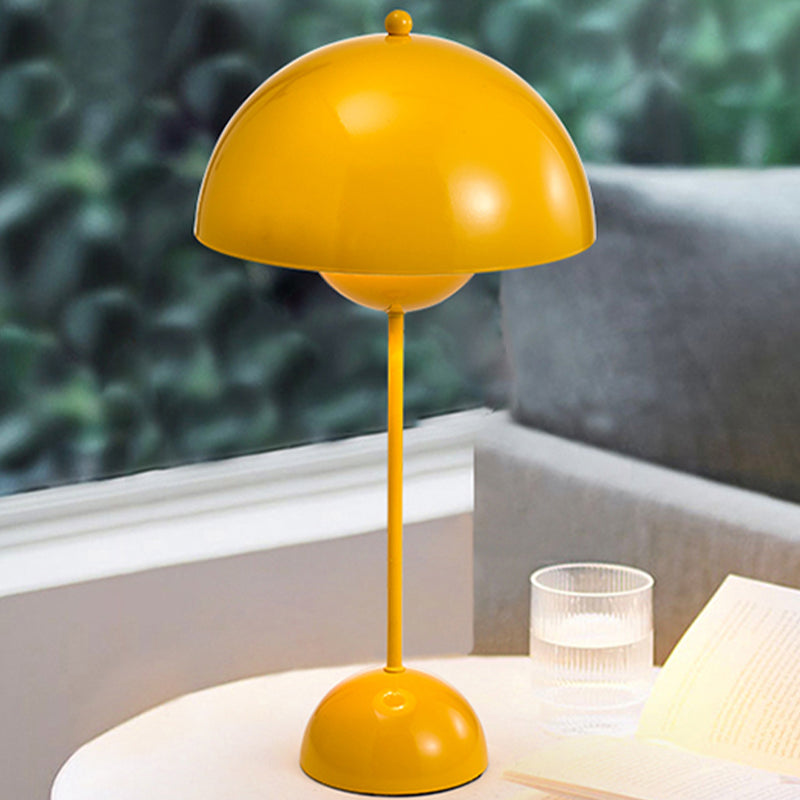 Macaroon Finish Table Lamp With Dome Shade Ideal For Study Room Or Reading Nook Yellow