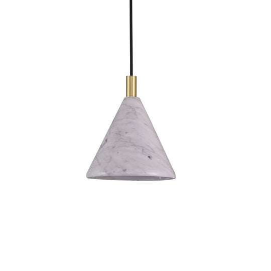Modern Cement Cone Pendant Lighting- 1 Head White Led Ceiling Suspension Lamp For Bedside