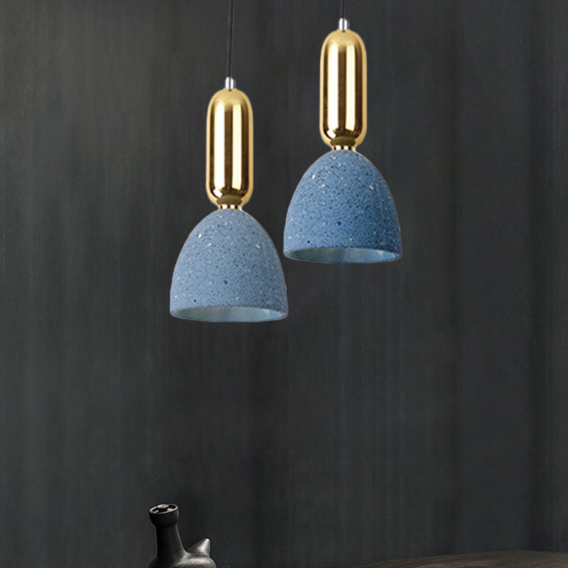 Domed Terrazzo Pendant: White/Black/Pink Light Fixture For Dining Rooms