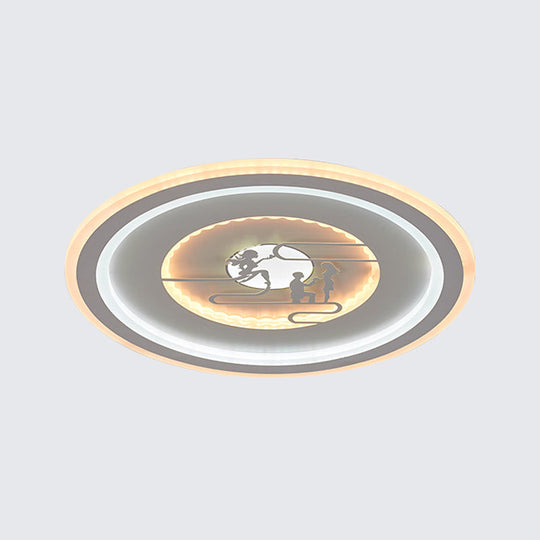 Minimalist Acrylic Led Flush Mount With Unique Lovers Pattern