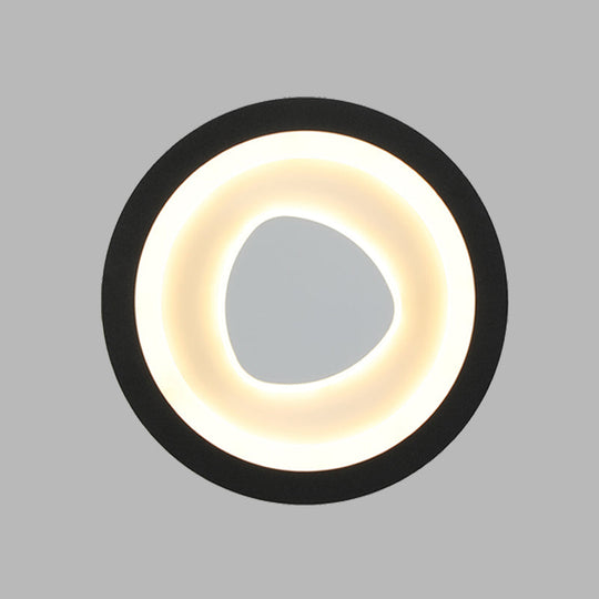 Modern Minimalist Led Corner Sconce In Black With Acrylic Shade