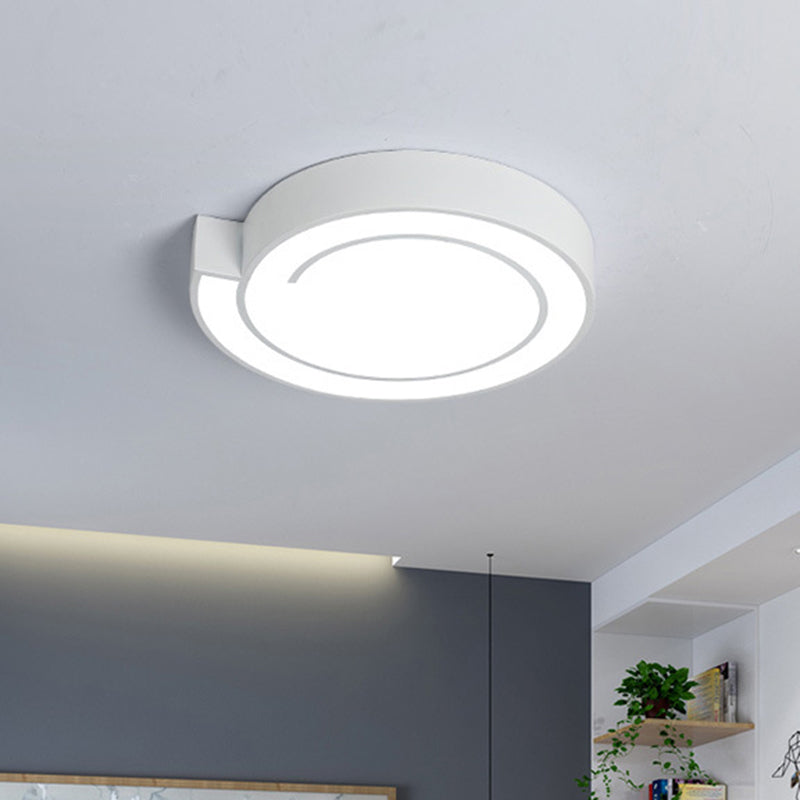 Minimalist Round Led Ceiling Flush Mount In Warm/White Light 18’/21.5’ Diameter White/Black
